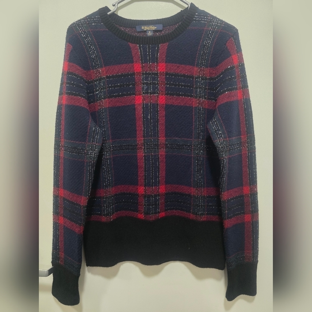 Navy and Red Plaid Sweater